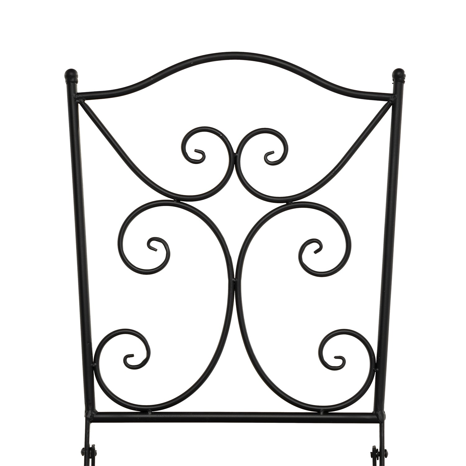 VESTIAMO CASA GIARDINO - Set giardino Bistrot tavolo rotondo 60 cm e 2 sedie in metallo Nero e Top in ceramica Effetto Marmo Grigio